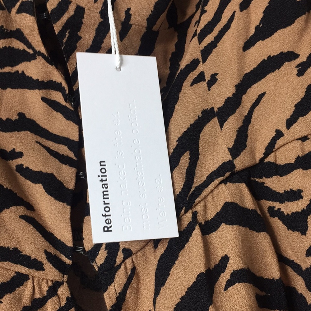Reformation Zebra Print Blouse - Black and Tan - Picture 8 of 10